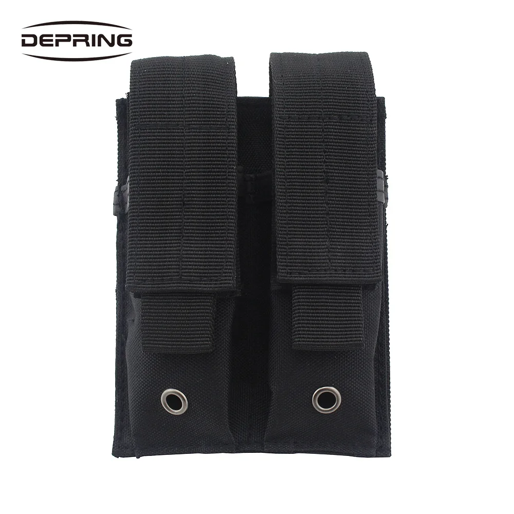 

Tactical Dual Pistol Molle Magazine Pouch Double Handgun Magazine Holster Flashlight Tool Knife Sheath Holder Hunting Accessory
