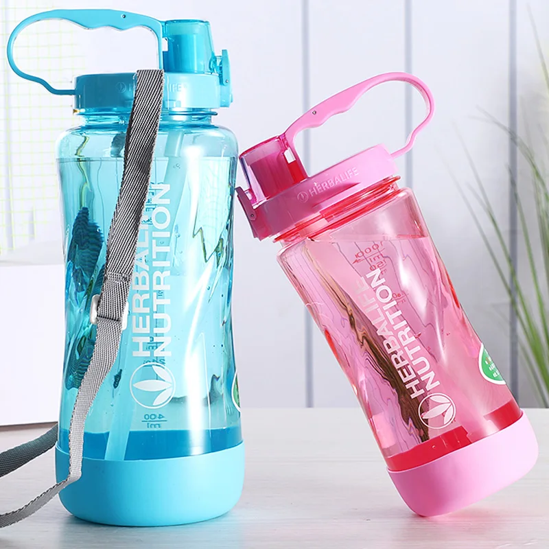 Wholesale 1000ml 2000ml Purple Pink Black Blue Portable Space Herbalife Nutrition Custom Shaker strap straw water Bottle | Дом и сад
