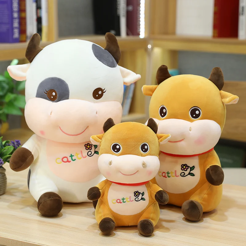 

Hot Nice Huggable New 1pc 25cm/30cm/40cm Cute Soft Cattle Stuffed Kawaii Cow Plush Toy Animal Doll for Kids Baby Lovely Gift