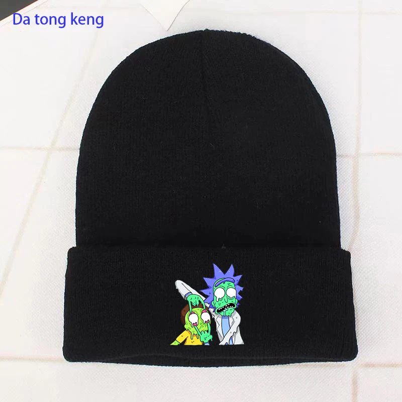 

Anime Cotton Casual Beanies for Men Women Knitted Winter Hat Solid Hip-hop Skullies Bonnet Unisex Cap