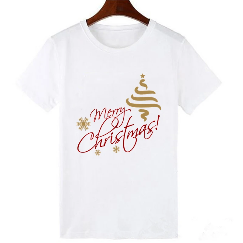 Эффектная Рождественская женская футболка, одежда для пар, Графический Женский Топ Kawaii, модные праздничные футболки, повседневная модная футболка с коротким рукавом