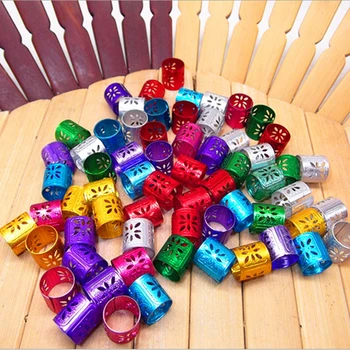 

100pcs 10mm Heart Shape Adjustable Braid Cuffs Clip Hair Dread Braids Dreadlock Beads Hair Extension Tool Jewelry