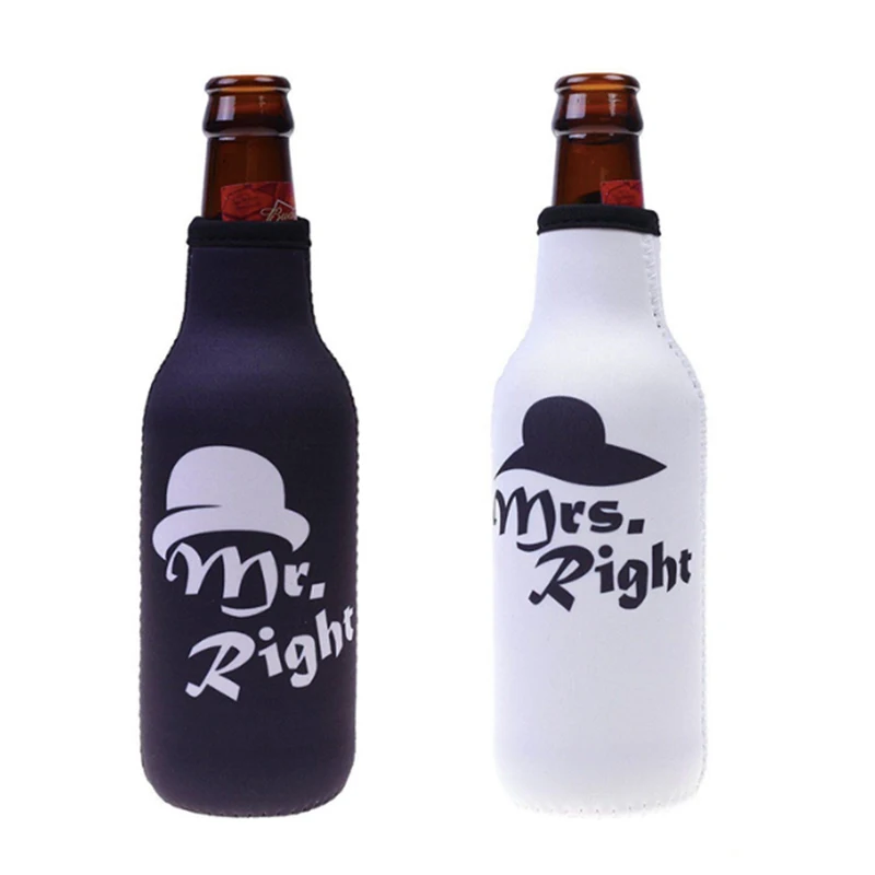 100 개/몫 사용자 정의 인쇄 귀하의 로고 웨딩 Neoprene 맥주 병 쿨러 가방 열 병 슬리브 맥주 홀더