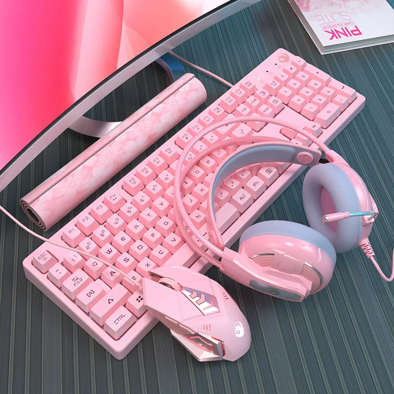 IConstel девушка Сакура розовый X2 гарнитура 7,1 канальный USB стерео над ухом pro игровые наушники