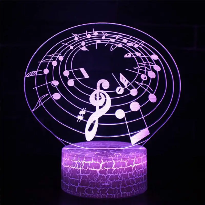 Музыкальные инструменты 7 цветов 3d Визуальный светодиодный ночной Светильник s Дети сенсорный Usb настольной лампе для сна движения светильник танцор певец