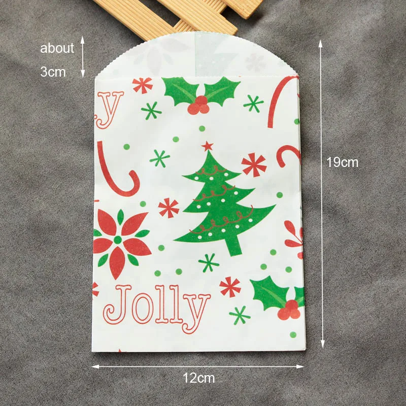 48pcs Christmas Tree 48 шт Счастливого Рождества бумажные подарочные пакеты мультфильм Санта Клаус и олень Рождественская елка бумажный мешок Конфета попкорн упаковочные материалы - Цвет: 48pcs Christmas Tree