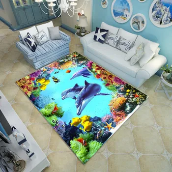 

Mediterraneanstyle 3D Rug Spring and Summer 6mm Ultra-thin Carpets Living Room Carpet Coffee Table Sofa Bedroom Customize Rugs