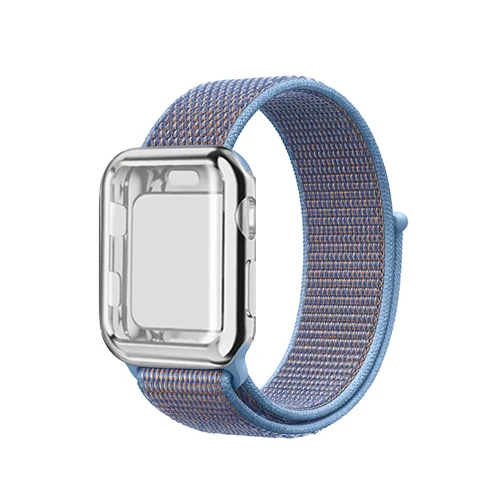 Sport loop strap for apple watch 4 5 case band 44mm 40mm apple watch band 42mm 38mm iwatch 5/4/3/2/1 full screen protector cover - Цвет ремешка: 5