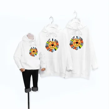 

Family Look Family Matching Clothes Sweater Hoodie New Hooded Sweater Family Three Cartoon Lion