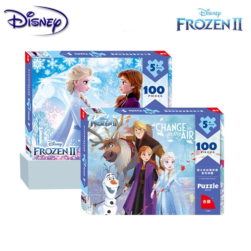 ディズニー冷凍2カートンパズル100ピースフラット紙パズル子供幼児教育知育玩具 Puzzles Aliexpress