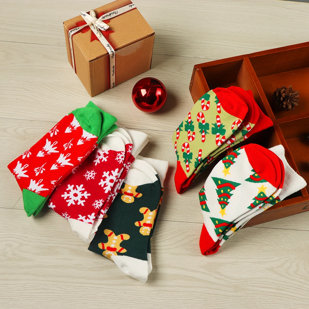 EIE, рождественские носки для женщин, Мультяшные Забавные милые зимние женские и чулочно-носочные изделия, хлопковые, квадратные ноги, новогодние индивидуальные носки