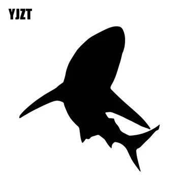 

YJZT 14.8CM*15.3CM Shark Car Door Decor Pattern Vinyl Decal Car Sticker Accessories Black/Silver C4-2330