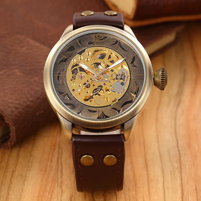 

Hot Sales Shenhua Genuine Product Men Analog Watch Hollow out Retro Decorative Pattern Analog Watch Gift