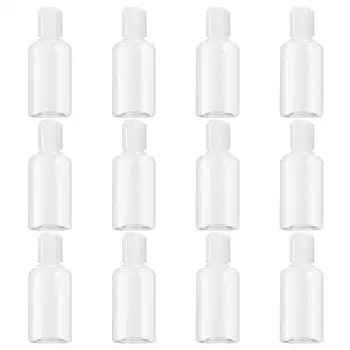 

12pcs 75ml Refillable Storage Bottles Press Cap Travel Bottle Storage Container For Shampoo Cream Lotion (Random Cap Color)