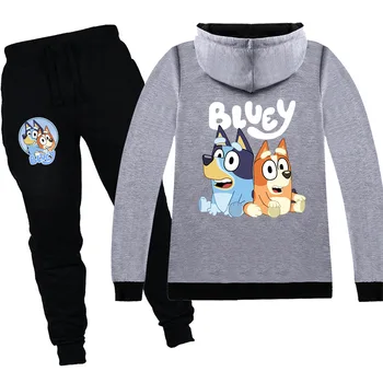 

Children zipper coat pants 2pcs suit 2020Boys Tops Tee kids T shirts Cotton sweatshirt girls Clothing Unicom Hoodies bingo bluey