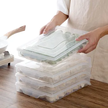 

New Hot Kitchen Containers Dumplings Storage Containers Box Refrigerator Organizer PP Clear Case with Lid Keep Food Fresh