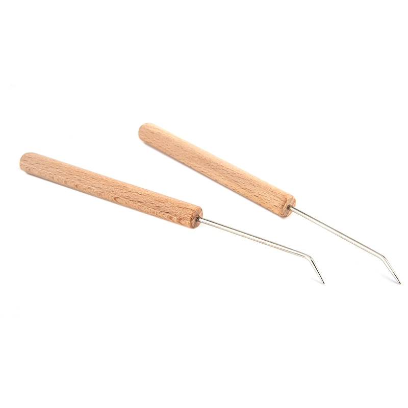 Bending Needle 2Pcs 15cm Solid Wood Wooden Knitting Loom Hook DIY Tools Sewing Crochet Fittings crochet hooks knitting loom