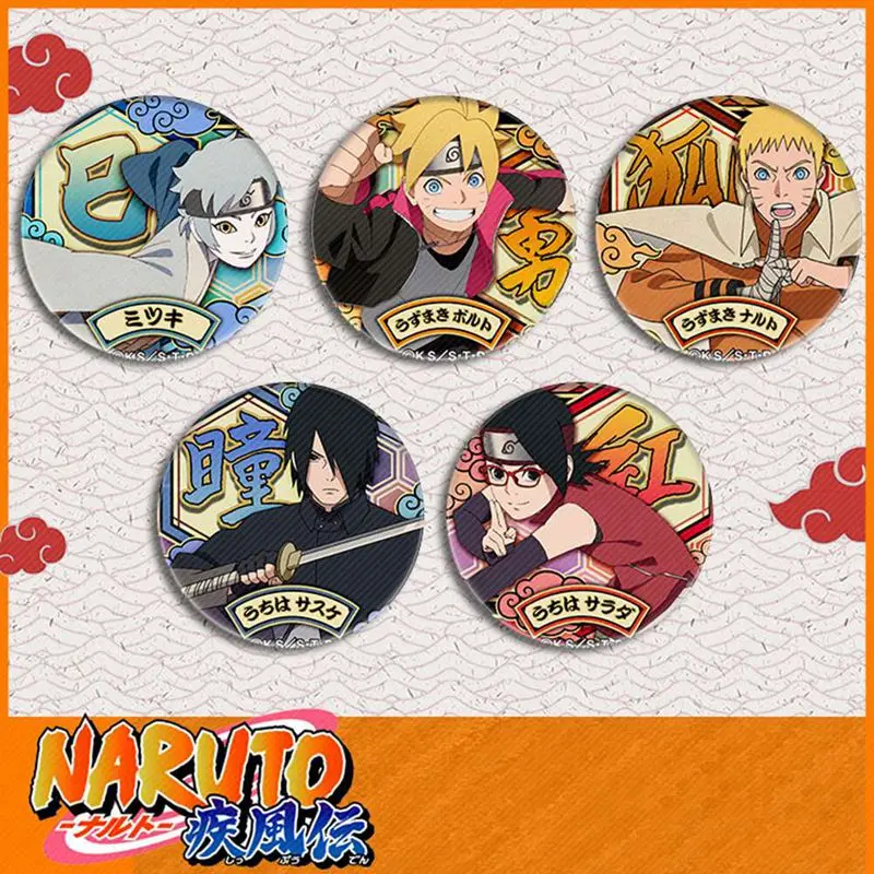 5 шт. аниме Наруто значок японский мультяшный рисунок Uchiha Sasuke Akatsuki какаш брошь