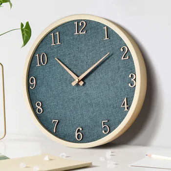

Nordic Luxury Wood Wall Clock Modern Design Living Room Wall Watches Home Decor Blue Silent Clock Mechanism Home Decoration Gift