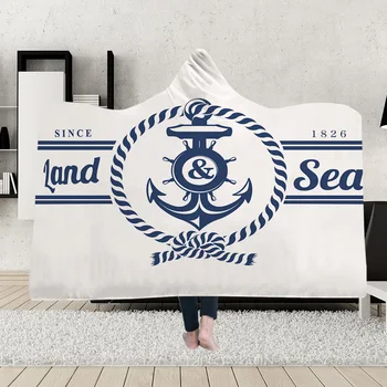 

Marine warship 3D Hooded Blanket Sherpa Fleece Wearable plush Throw Blanket on Bed Sofa Thick warm b276
