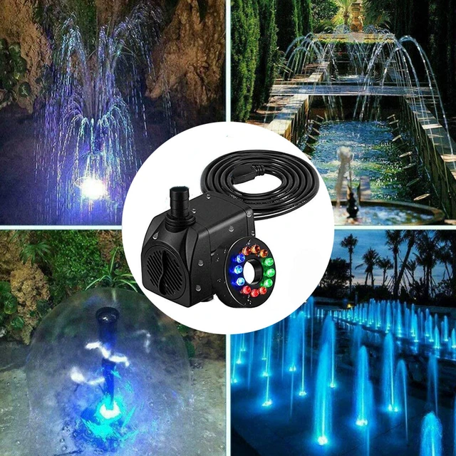 LED Electric Mini Water Pump With Colorful Lights Outdoor Low Noise  Fountain Adjustable Water Pump Home DéCor Fountain Pump - AliExpress