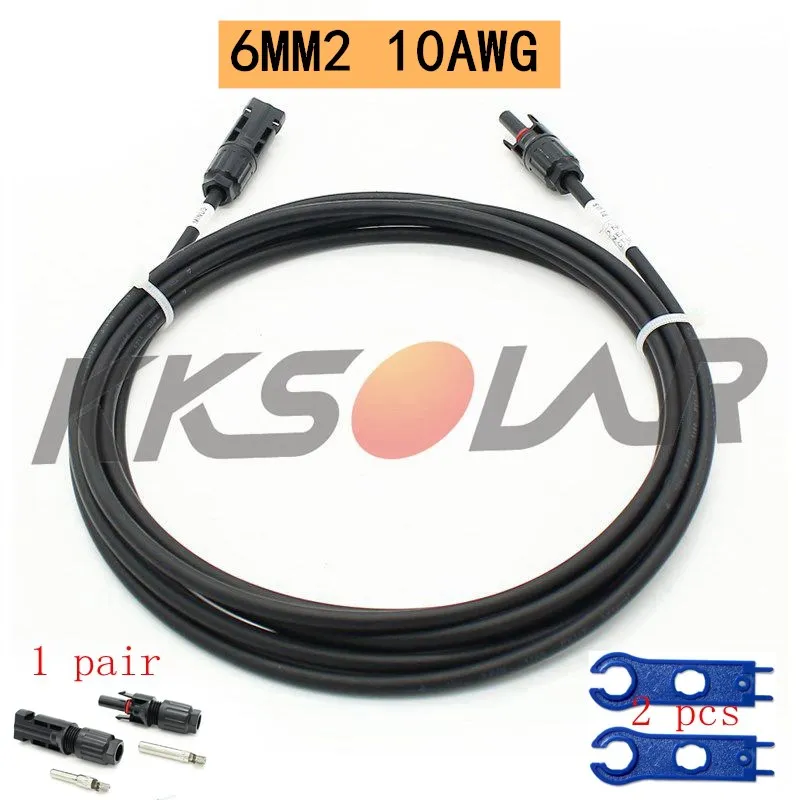 

10AWG(6mm²) Solar Panel Extension Cable Wire with Female and Male Connectors