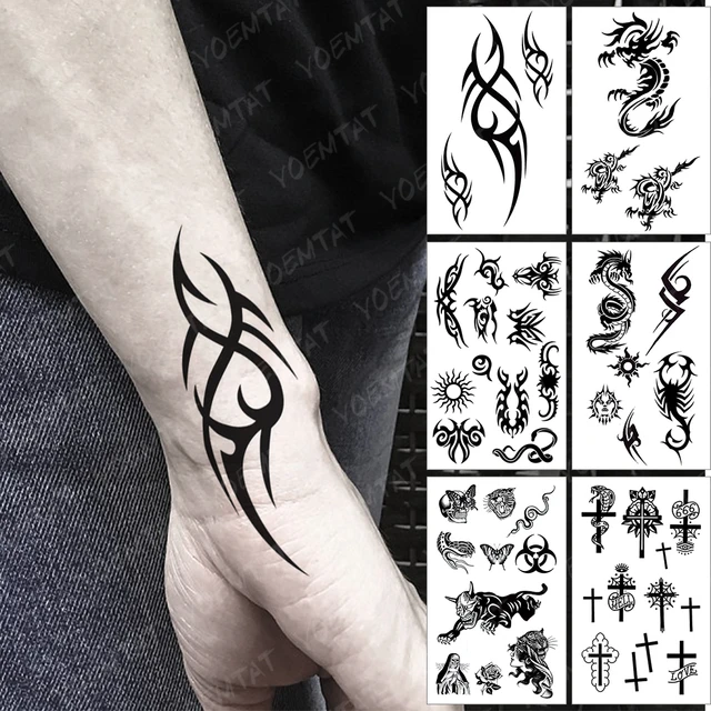 The Canvas Arts Temporary Tattoo Waterproof For Men & Women Wrist, Arm,  Hand, Neck,X-18 (Flowers Tattoo) Size 60mmX105mm : Amazon.in: Beauty