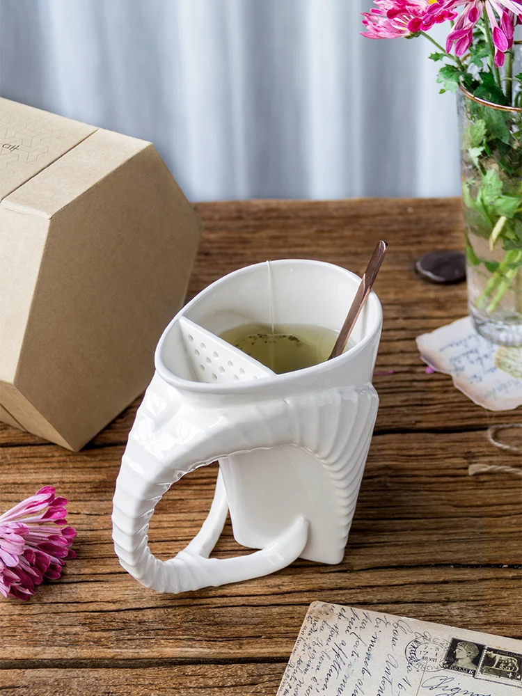 Kopen Porselein Antelope Hoorn Mok Grote Thee Mok Witte Mok Keramische Drinken Ware Keuken Bureau Decor Unieke Verjaardagscadeau Voor ram