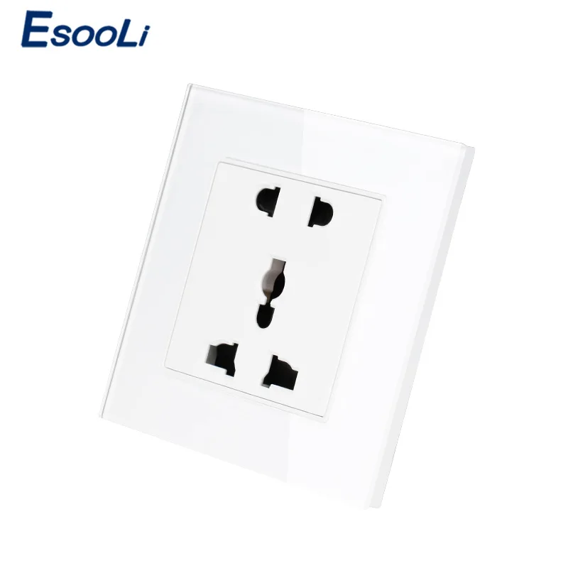 Esooli Универсальный 5 отверстий на выходе роскошный 13A настенный разъем питания