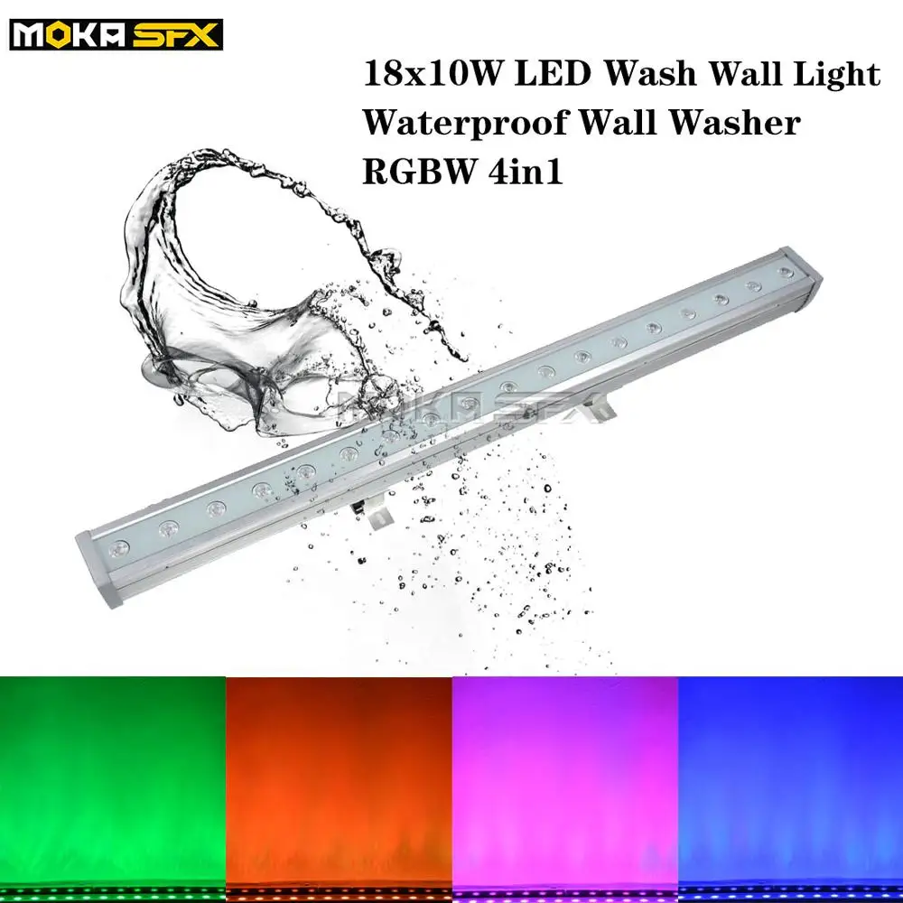 Bar LED Light DMX 18x10W RGBW 4IN1 Waterproof LED Wash Wall Light Stage Lighting Wall Washer Outdoor Disco Party Wall Light