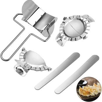 

5 Pcs/set Stainless Steel Chinese Dumpling Maker Set Skin Maker Molds Cutter Pie Empanadas Press Kitchen Kitchen,Dining & Bar