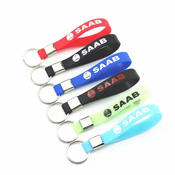 

Car Sticke Luminous Silicone Emblem Badge Car Key Ring For Saab 9000 900 428 03-10 9-3 9-5 93 95 Car Styling Auto Accessories