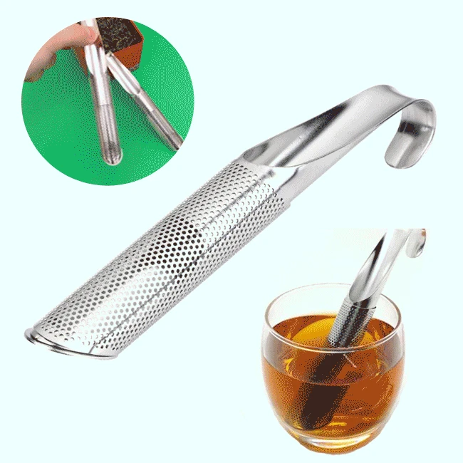 Infuseur à thé en acier inoxydable, conception de tuyau créatif, passoire à thé en métal, outils à thé aux herbes, accessoires pour tasse, filtre fantaisie pour thé Puer