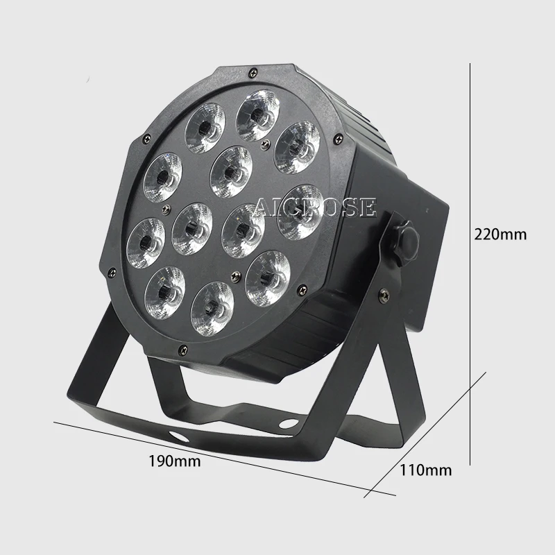 12 шт. Вт светодиодные лампы с бусинами 12x12 прожекторы Par RGBW 4 в 1 плоские Dmx512 для