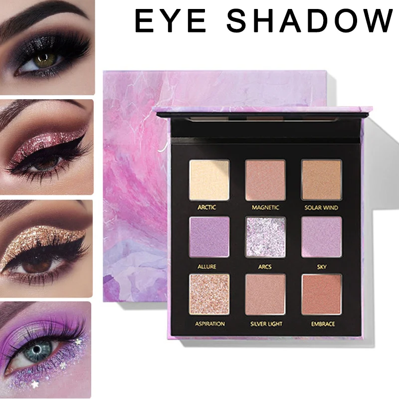 Brand New Eyeshadow Pallete Long Lasting Pigment Shimmer 9 Colors Eyes Shadow Makeup Tools MSI-19 |