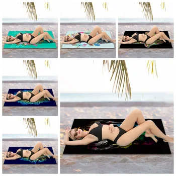 

Double-Side Flowers Rectangle Beach Blanket Sand-Free Quick-Dry Summer