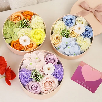 

Artificial Flower Valentine's Day Present Scented Candles Gift Box Set Wedding Party Decoration Birth Day Gift Box Soap Flower