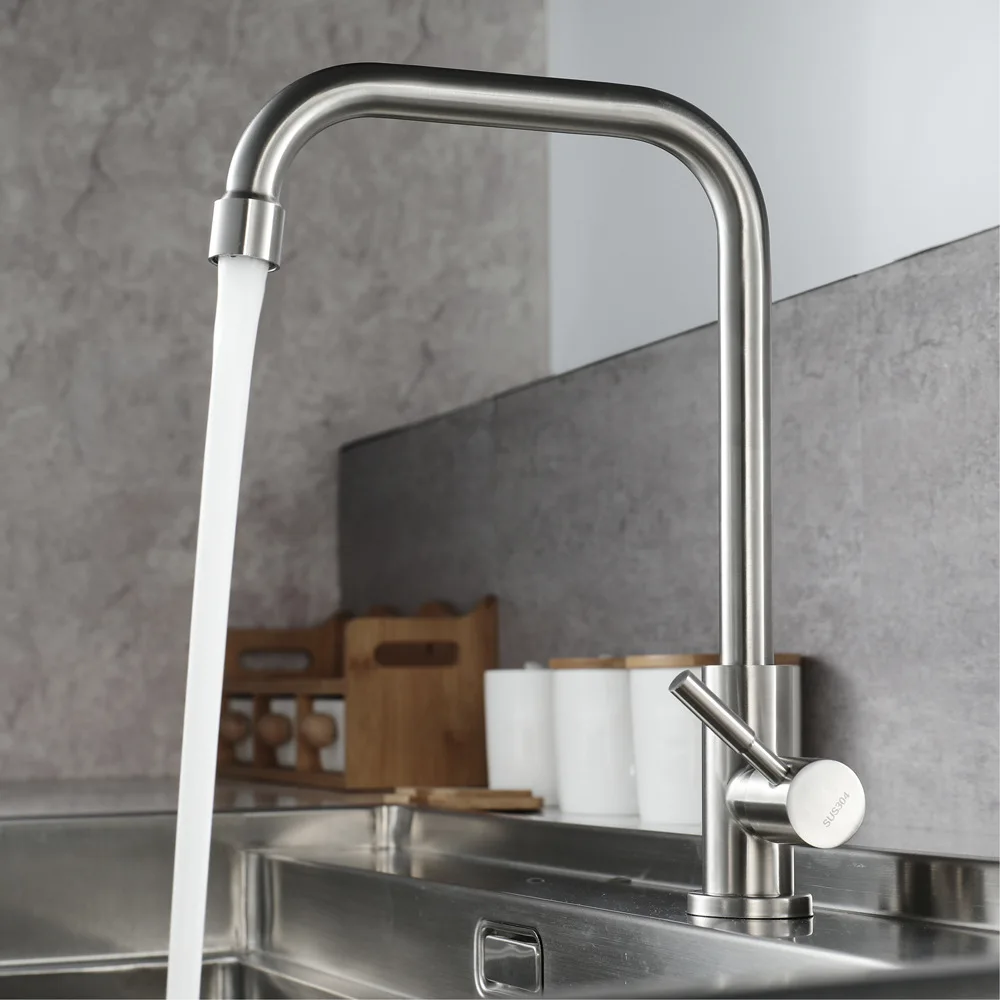 

Hideep Kitchen Faucet Stainless Steel Brushed Single Cold Washing Basin Faucet Manufacturers Wholesale