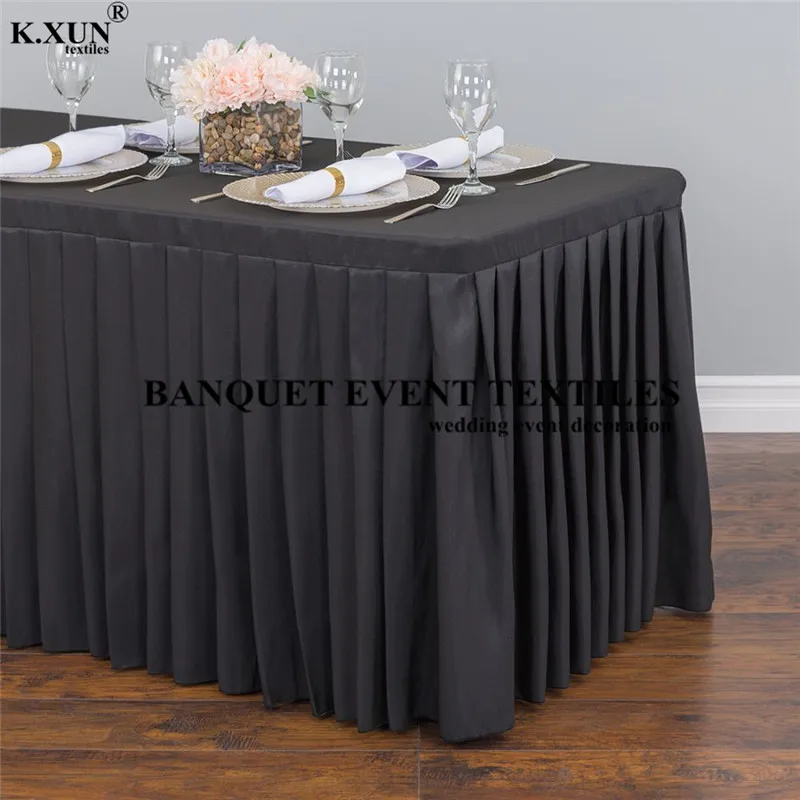 

Красивая плиссированная юбка из полиэстера для стола, скатерть для свадебного торжества, украшение для вечеринки