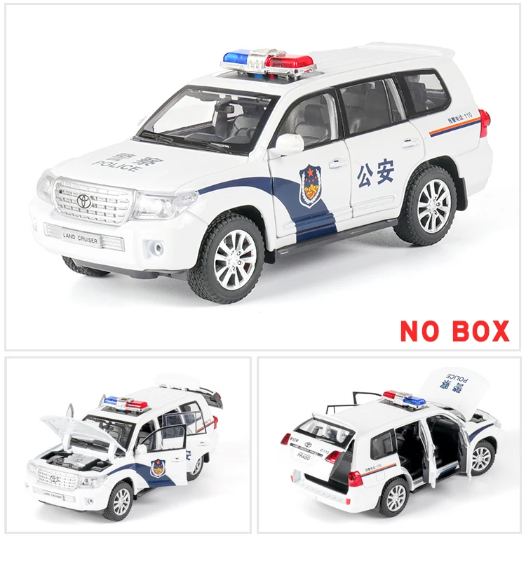 Литье под давлением 1:24 Высокая симуляция Toyota Land Cruiser поликс автомобиль сплав модель автомобиля игрушка для детей Подарки колеса могут быть повернуты - Цвет: White no box
