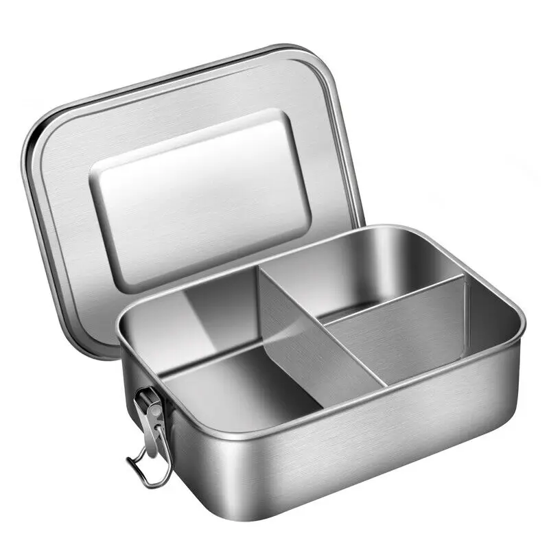 

1200ML Stainless Steel Lunch Box Seal Bento Box 3 Compartments Lunch Box Leakproof Food Container For Kitchen School Camping