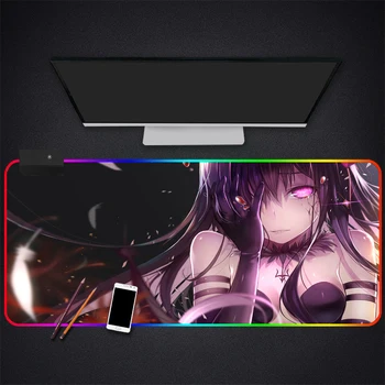 

Anime Magical Girl RGB Gaming Mouse Pad Gamer Computer Mousepad Backlit Mause Large Desk Keyboard LED Mice Mat