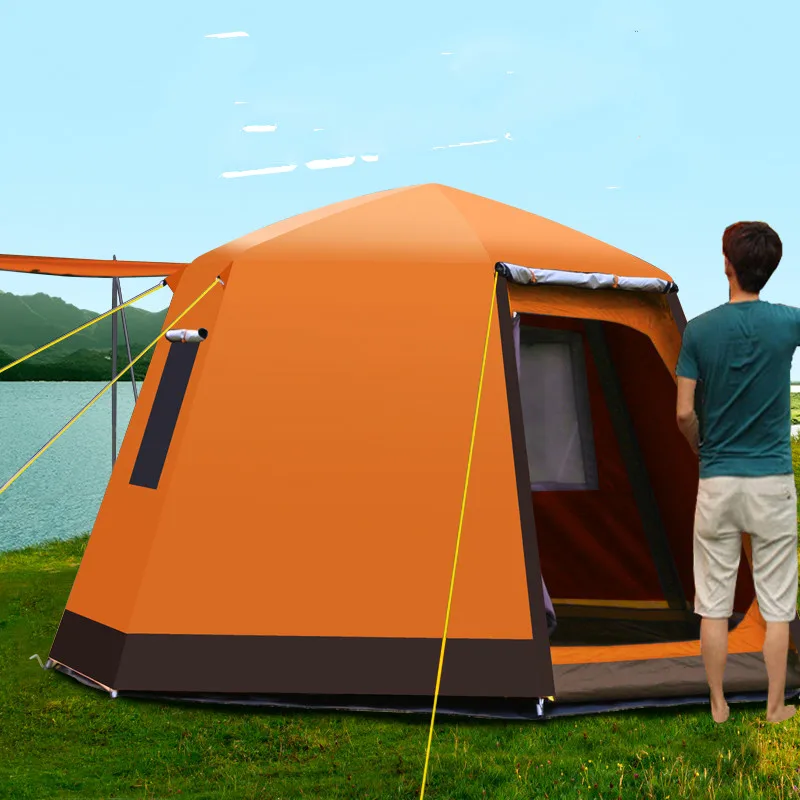 Уличная палатка Baraza De Acampamento Carpas De Camping шестисторонняя дверь окно дышащий Противомоскитный 5 до 8 человек рыбалка Namiot