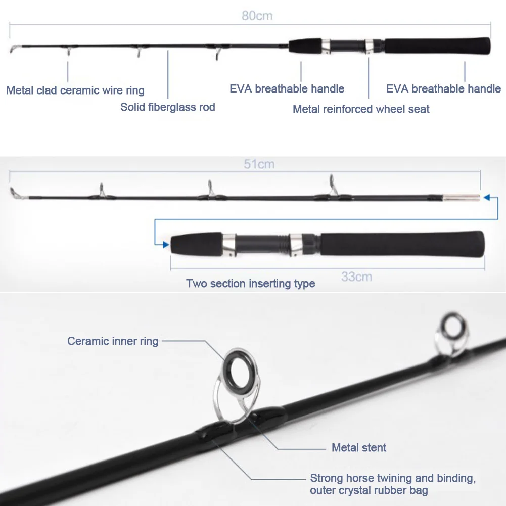 Уличный инструмент, профессиональная удочка, аксессуары для катушек, комбинированный, зимний, прочный, ножничный, твердый набор из стеклопластика, для подледной рыбалки, набор с коробкой