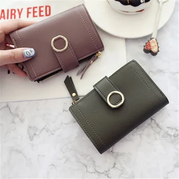 

2019 Women Wallets Small Fashion Brand Leather Purse Women Ladies Card Bag For Women Clutch Women Female Purse Money Clip Wallet