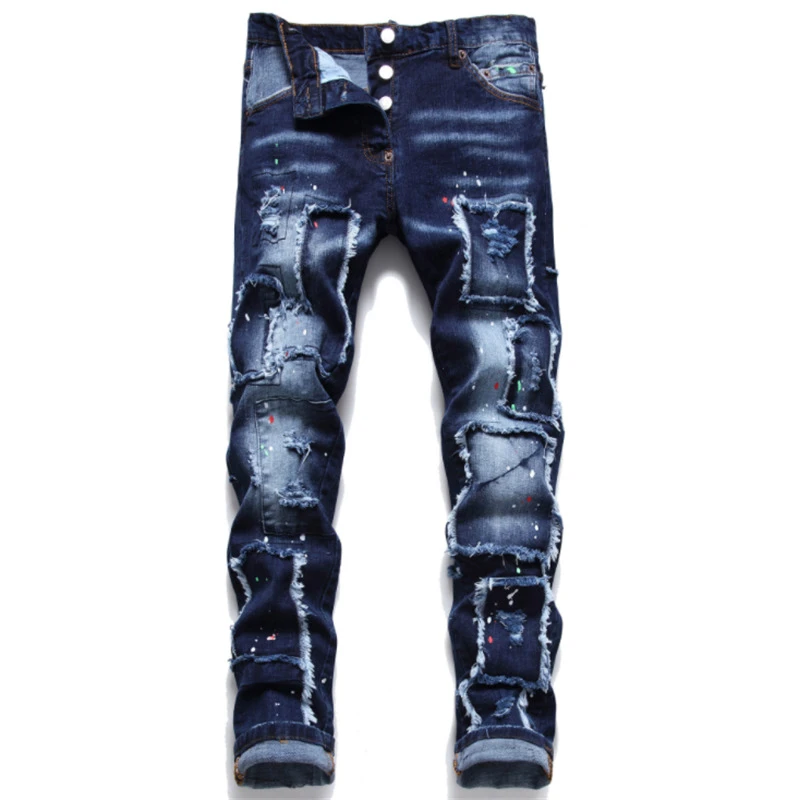 Dsquared2 pantalones de manga larga para hombre mujer, pantalón de cuello redondo con letras estampadas, estilo Hip Hop, DSQ2|Pantalones vaqueros| - AliExpress