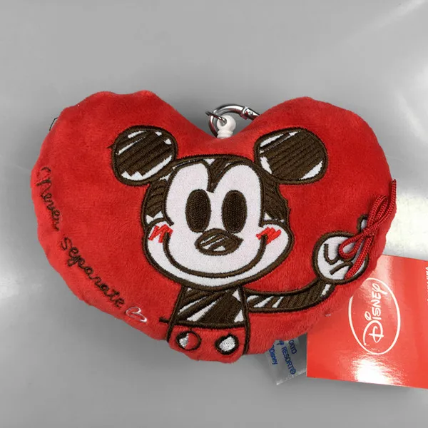 Disney Микки Маус кошельки с рисунками плюшевый пенал для карты в форме сердца подвеска с Минни украшение милый кошелек для монет