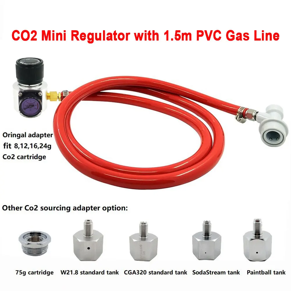 自作ビール樽ポータブルミニco2 カートリッジレギュレータpvcガスラインとボールロック切断 0 60 Psi Paintball Accessories Aliexpress