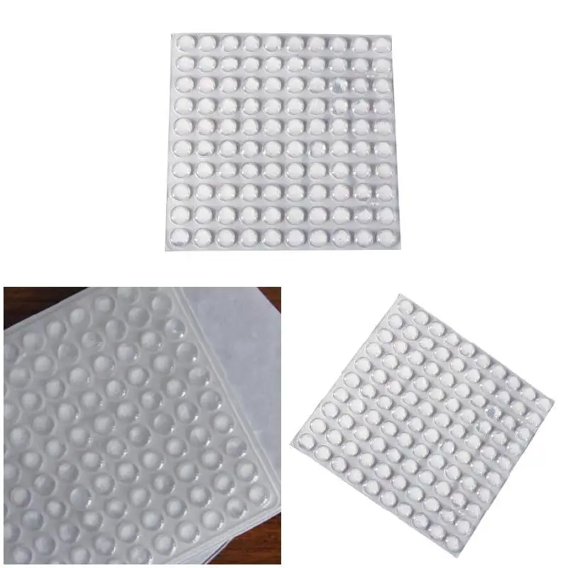 100Pcs/Set Self Adhesive Round Silicone Rubber Feet Soft Transparent Rubber Bumpers Anti Slip Shock Silicone Feet Pads Damper