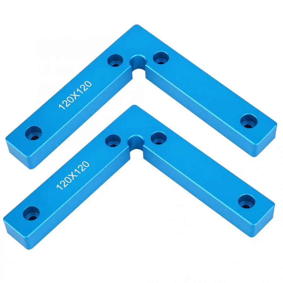 

2pcs Aluminum 90 Degree Positioning Square 120x120mm L Shape Corner Clamp Woodworking Tool Clamp Pipe